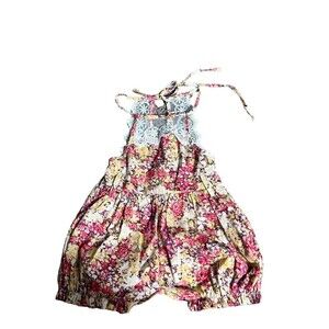 CATPAPA Infant Girl Size 70  (6–9M Months) Floral Lace Bubble Romper *EUC*